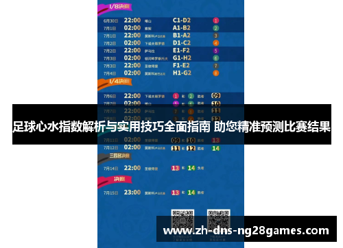 足球心水指数解析与实用技巧全面指南 助您精准预测比赛结果 足球心水指数解析与实用技巧全面指南 助您精准预测比赛结果